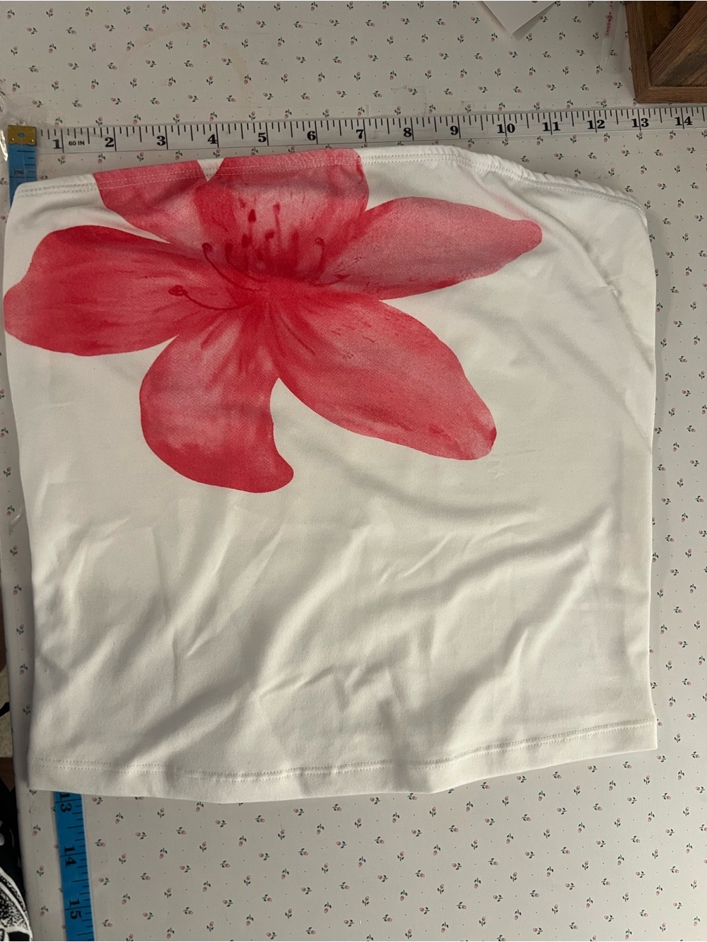 Trendy Queen White Floral Tube Top - Size S - Picture 6 of 6